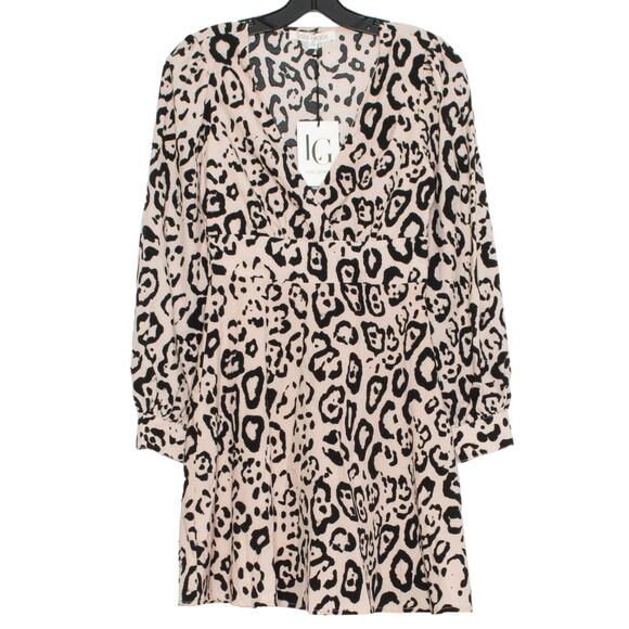 NWT Lola Grace Dress Leopard Y2K Mob Wife Retro Glam Bold Statement Loud XS - Picture 1 of 5